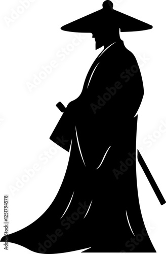 Silhouette of a Samurai Warrior