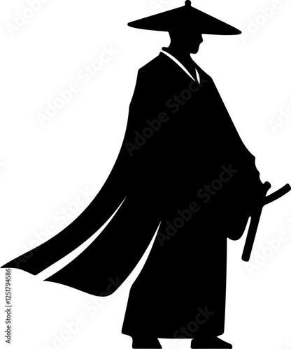 Silhouette of a Samurai Warrior