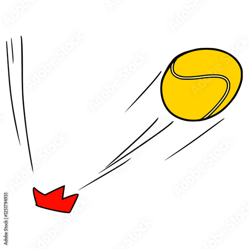 bouncing tennis bal illustration hand drawn isolated vector	
