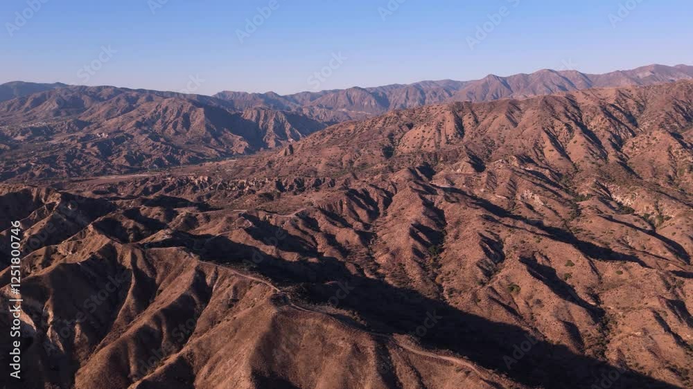 Aerial View of Rugged Mountains in Los Angeles California Aerial View of Rugged Mountains in Los Angeles California