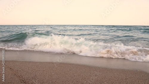 Beautiful Natural background on the surface of the moving sea waves.