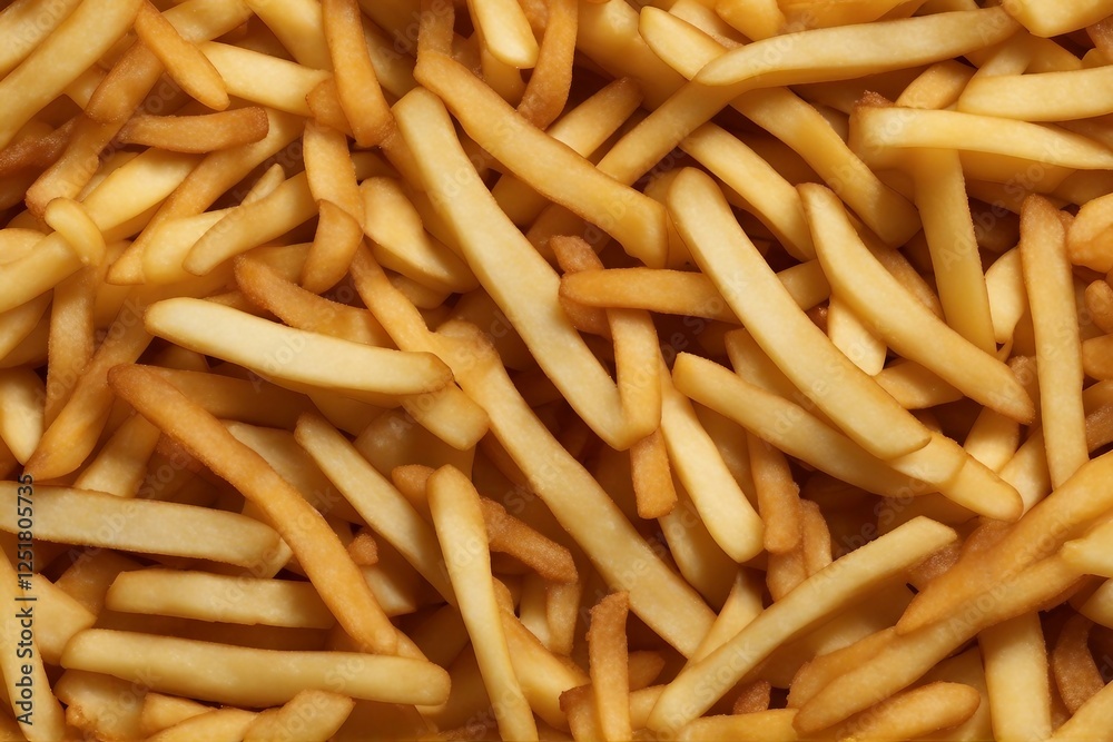 Close-Up of Golden, Crispy French Fries Perfectly Cooked, Generative AI Close-Up of Golden, Crispy French Fries Perfectly Cooked, Generative AI