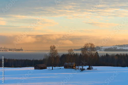 The cultural landscape of Toten, Norway, a day in February 2025. photo