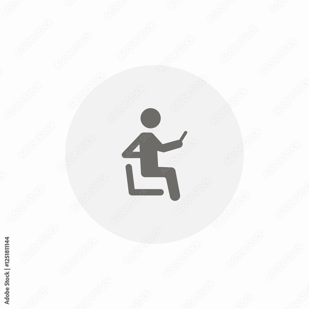 chair phone usage icon sign vector chair phone usage icon sign vector