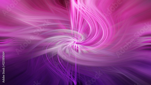 Delicate purple and pink light fibers swirl into an elegant abstract shape.