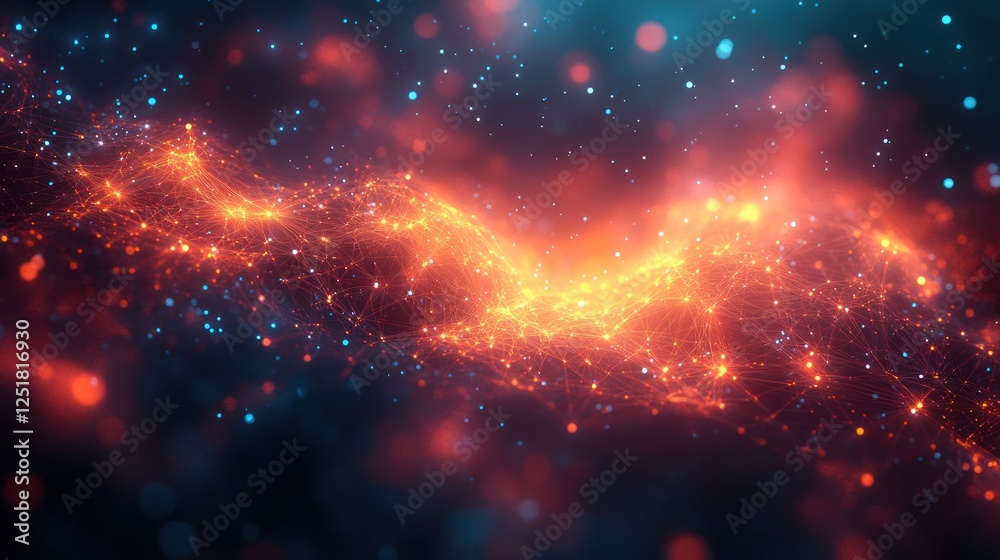 Abstract fiery nebula, cosmic network, digital art, background, website Abstract fiery nebula, cosmic network, digital art, background, website