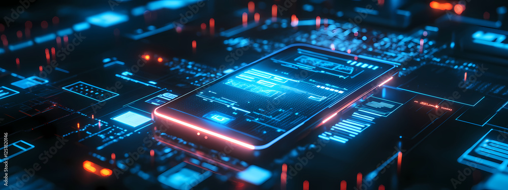 Fototapeta premium Futuristic Smart Wallet with Digital Connectivity