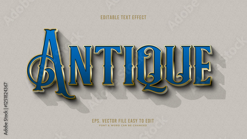 Antique 3d  editable text effect victorian style