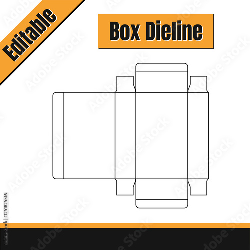 Editable Box Dieline Template for Packaging Design, Editable Box Die-line Design for Packaging