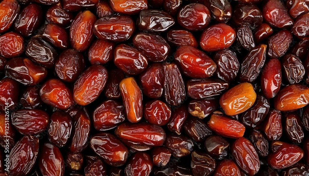 Delicious medjool dates displayed in vibrant colors at an open market Delicious medjool dates displayed in vibrant colors at an open market
