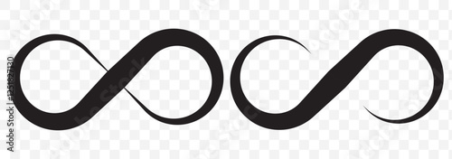 infinity symbol black - simple with discontinuation - isolated - vector. Eps 10.