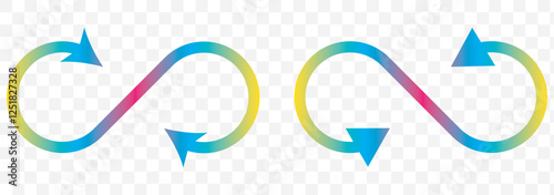 infinity symbol black - simple with discontinuation - isolated - vector. Eps 10.