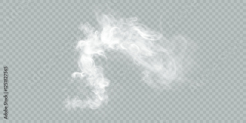 Adobe IlRealistic white vector smoke. fog or smog effect. smoke, steam isolated transparent special effect. 