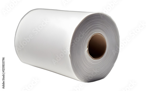 A roll of high-quality toilet paper neatly placed on a empty plain background