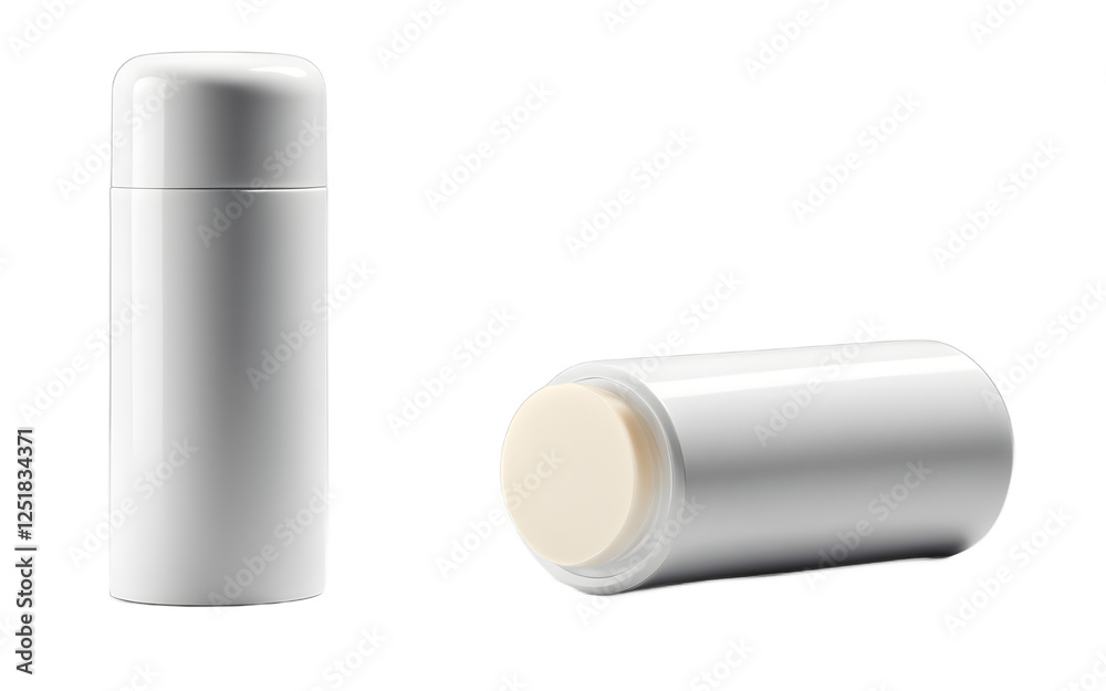 A sleek and minimalist white deodorant stick on a empty plain background A sleek and minimalist white deodorant stick on a empty plain background