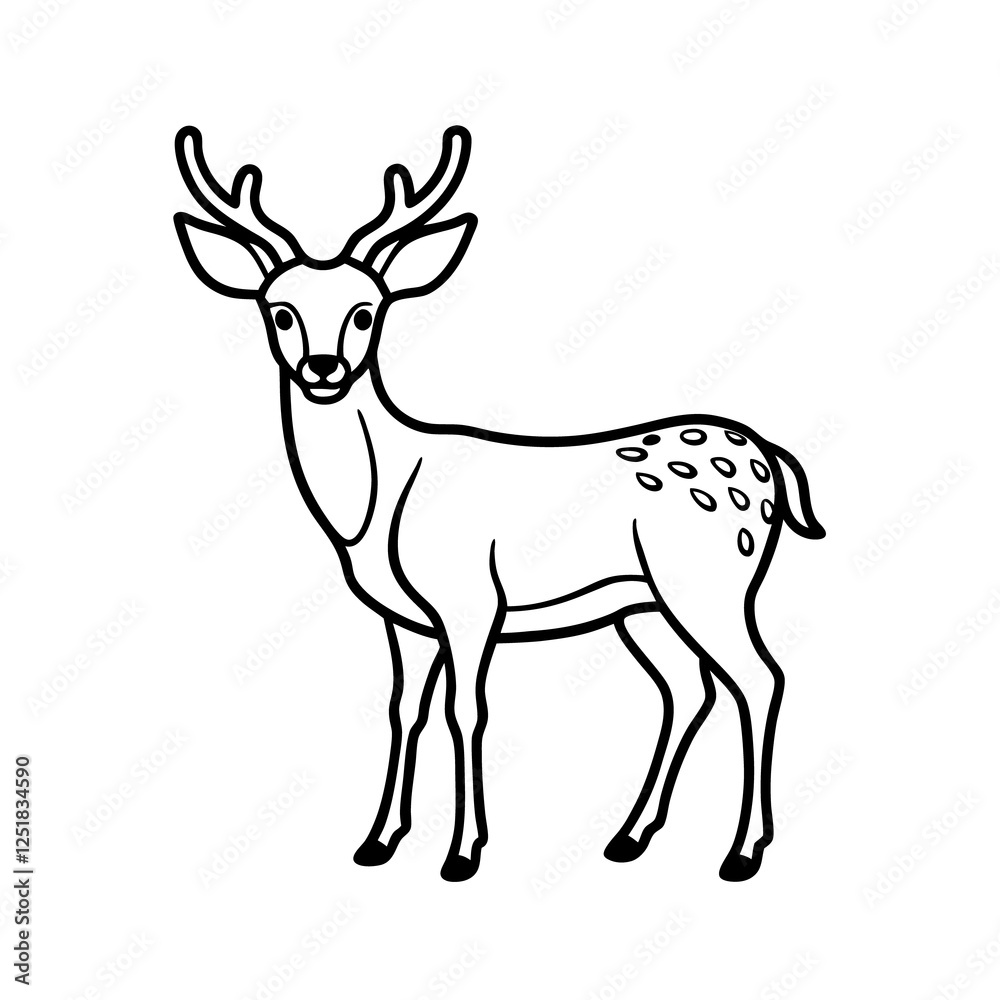 Fototapeta premium illustration line art deer 