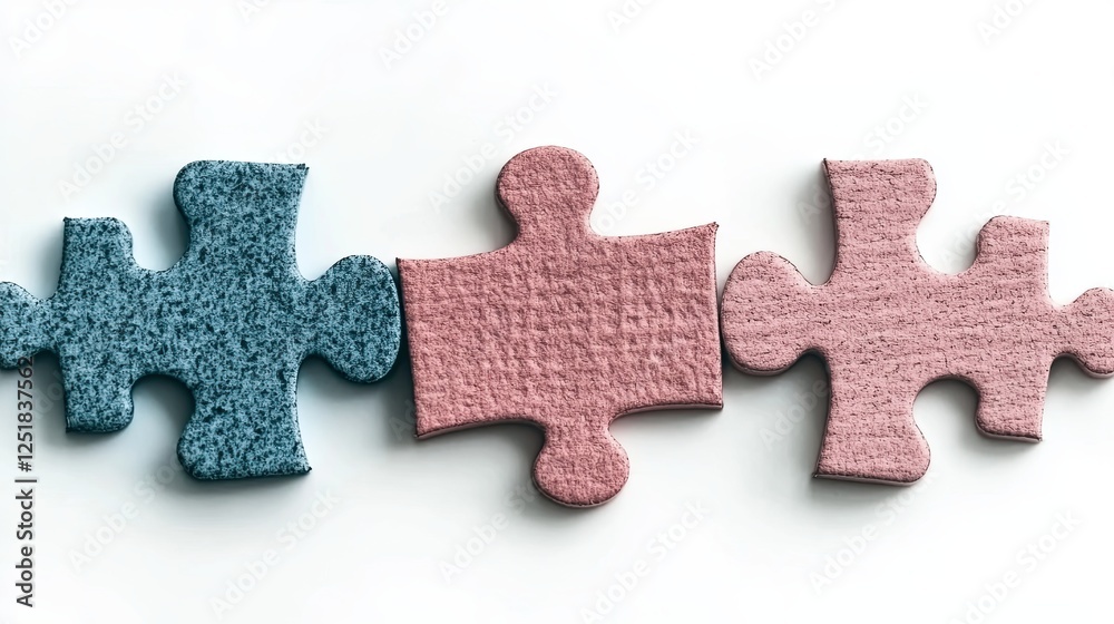 Fototapeta premium Interlocking Puzzle Pieces Creating a Symbol of Unity and Strong Family Connections