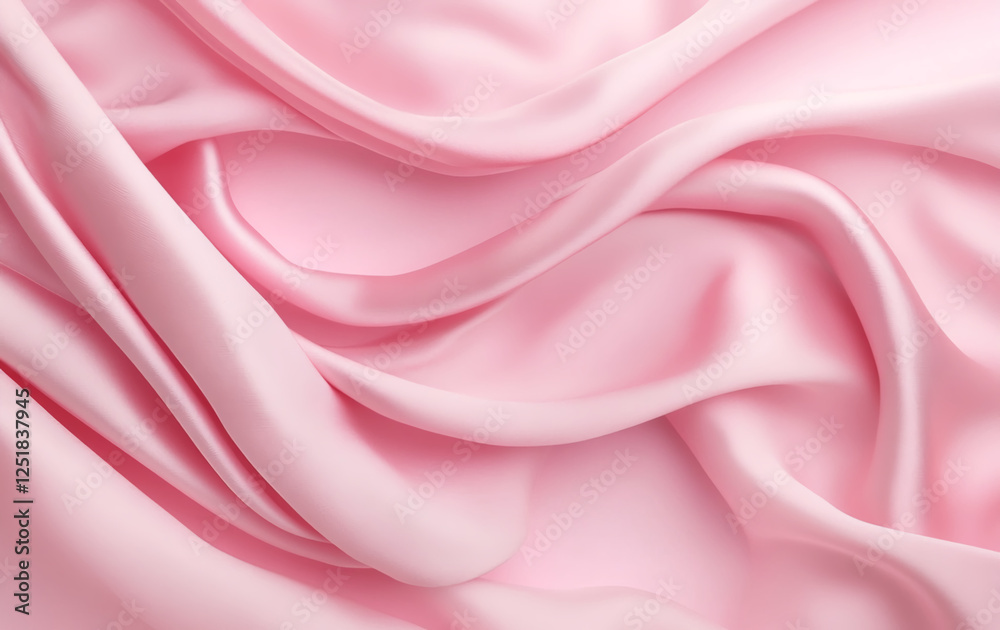 Fototapeta premium Abstract flowing silk fabric texture, beautiful satin background in peach pink