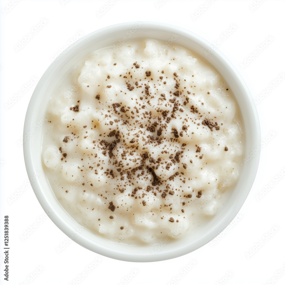 Top view of Tapioca Pudding, isolated on white, food photo Top view of Tapioca Pudding, isolated on white, food photo