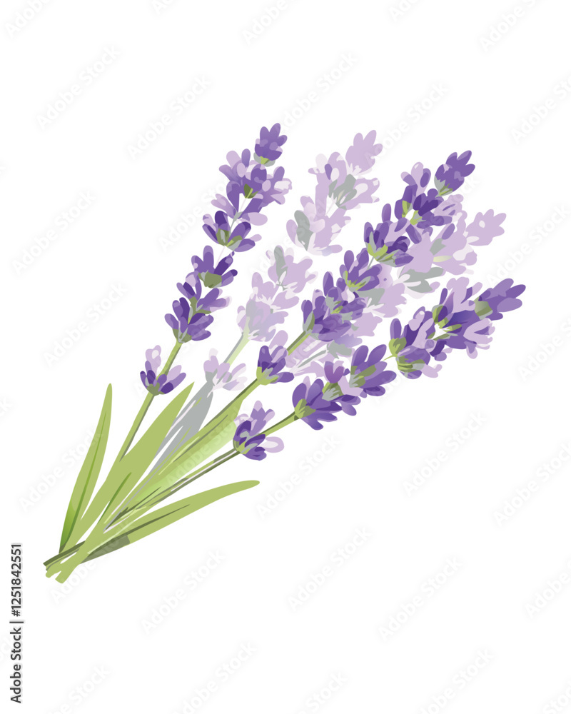 Obraz premium vector lavender flowers isolated on white background
