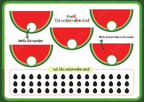 Printable Early Learning Counting Game with Watermelons