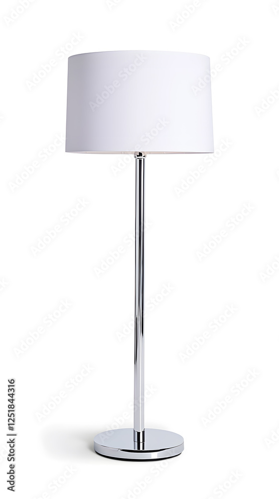 Tall slender floor lamp isolated on a white background Tall slender floor lamp isolated on a white background