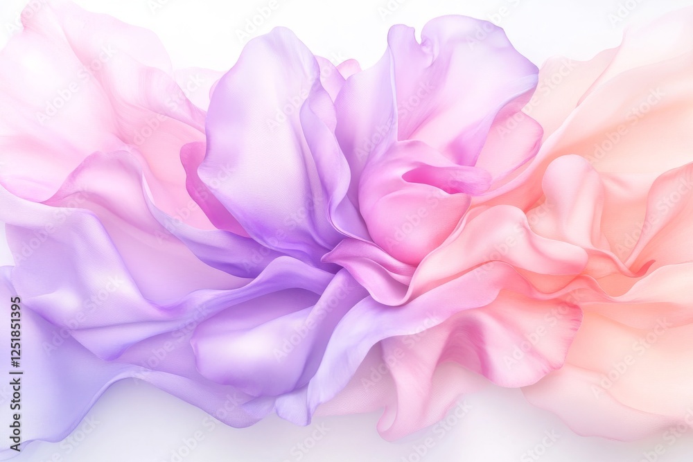 Soft pastel fabric waves create dreamy, flowing texture in shades of pink and purple. Soft pastel fabric waves create dreamy, flowing texture in shades of pink and purple.