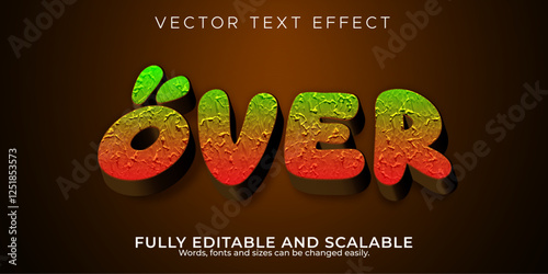 over editable text effect with premium vector