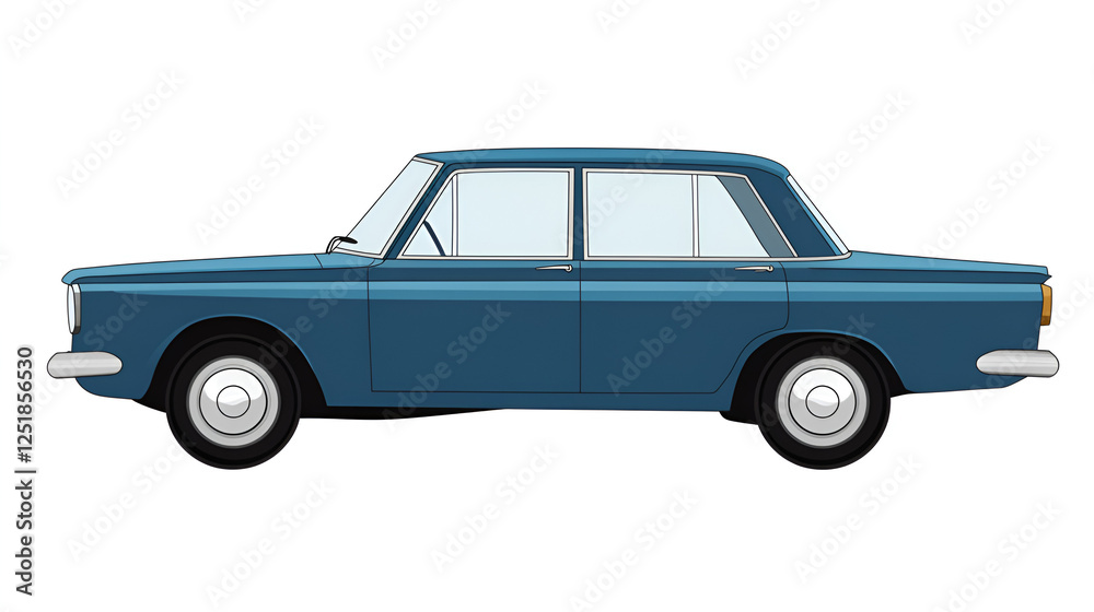 Fototapeta premium vintage car isolated on white AI generative 