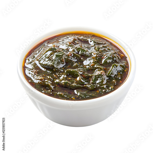 Sorrel Leaf Gongura Chutney Soup with Greens and Sauce Isolated on Transparent Background photo