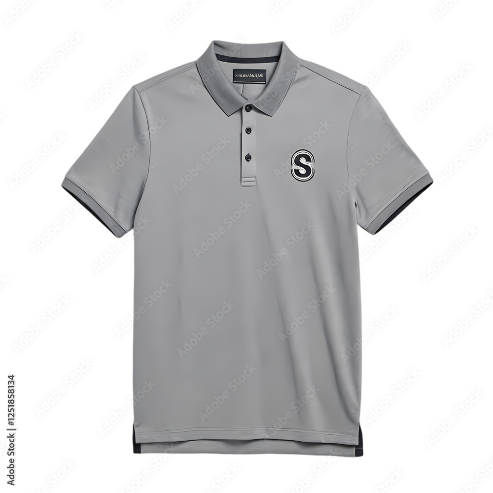 Grey Short Sleeve Polo Shirt - Casual & Stylish Men's Top Grey Short Sleeve Polo Shirt - Casual & Stylish Men's Top