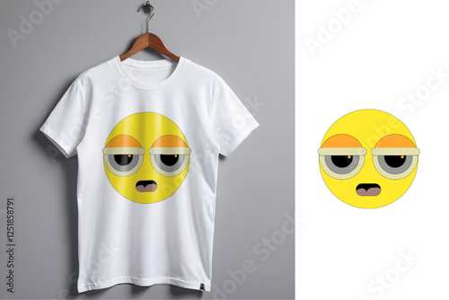 Minimalist Emoji Graphic: T-shirt design mockup