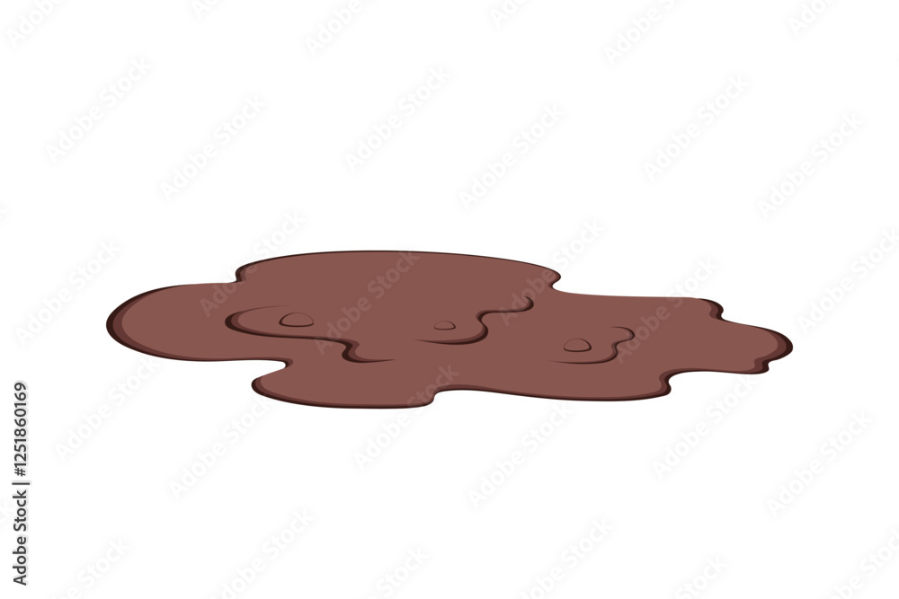 Dirty stain. Puddle of dirt. Vector color illustration on a white background.
