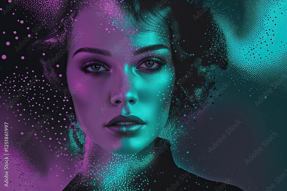 Elegant Eggplant Teal Black Abstract Design with Dotted Pattern Shimmering Color Shift and Texture Overlay Elegant Eggplant Teal Black Abstract Design with Dotted Pattern Shimmering Color Shift and Texture Overlay