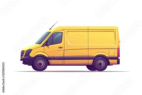 Delivery Van blank mockup with copy space and space for logotype isolated on white background. Commercial Vehicle. Cargo Van. Blank Van for design. Delivery Van. Delivery Van.	