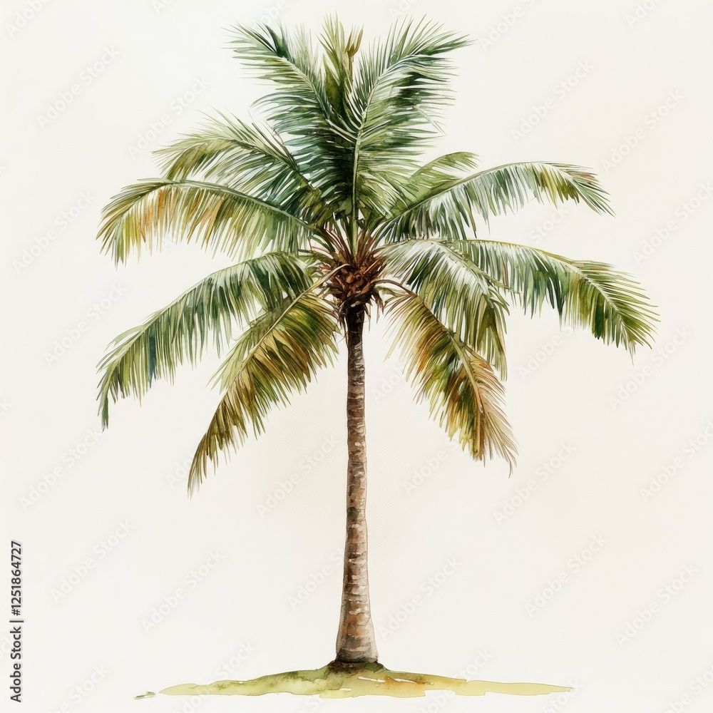 Fototapeta premium Coconut tree on white background