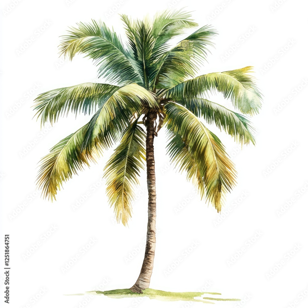 Obraz premium Coconut tree on white background