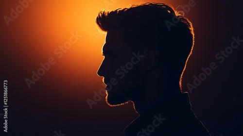 Man's Silhouette in Classic Portrait