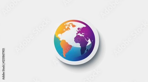 Colorful Earth Graphic, Flat Design, Minimalist photo