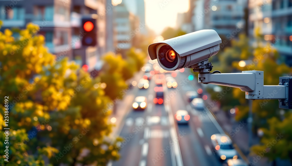 Cámara de vigilancia urbana con visión artificial para reconocimiento de objetos y control de tráfico Cámara de vigilancia urbana con visión artificial para reconocimiento de objetos y control de tráfico