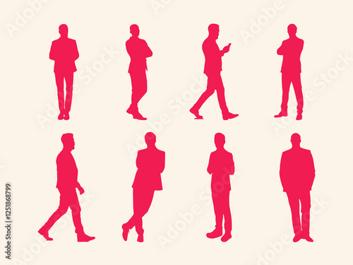 businessman silhouette vector red color
