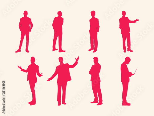 businessman silhouette vector red color