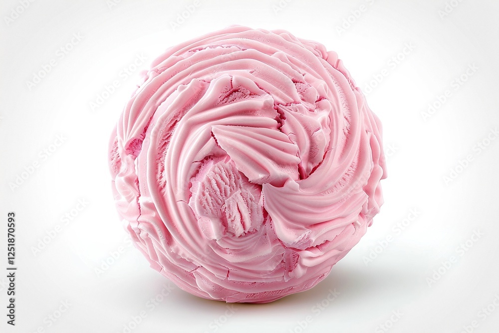 A perfectly swirled scoop of pink ice cream, a delightful treat for a hot summer day. The creamy texture and pastel color make it visually appealing. A perfectly swirled scoop of pink ice cream, a delightful treat for a hot summer day. The creamy texture and pastel color make it visually appealing.