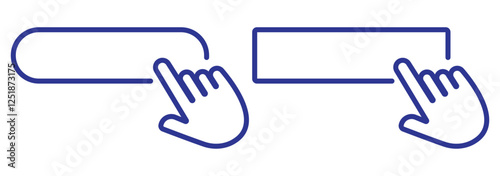 Computer mouse click cursor arrow icons. Clicking cursor set. Hand cursors click icons . flat design eps 888.
