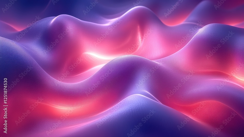 Fototapeta premium Abstract Soft Waves in Purple and Pink Tones with a Glowing Effect