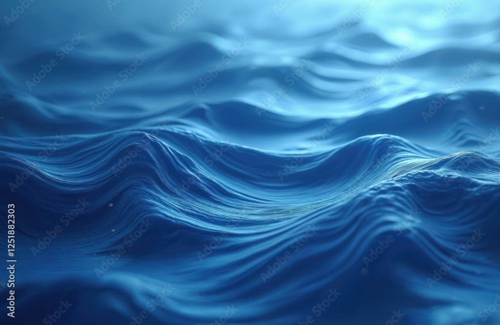 AI generated illustration of blue ocean water surface. Rich spectrum of rippling patterns creating abstract sea texture. Generative artwork evokes calm, imagine aquatic background with spectral AI generated illustration of blue ocean water surface. Rich spectrum of rippling patterns creating abstract sea texture. Generative artwork evokes calm, imagine aquatic background with spectral