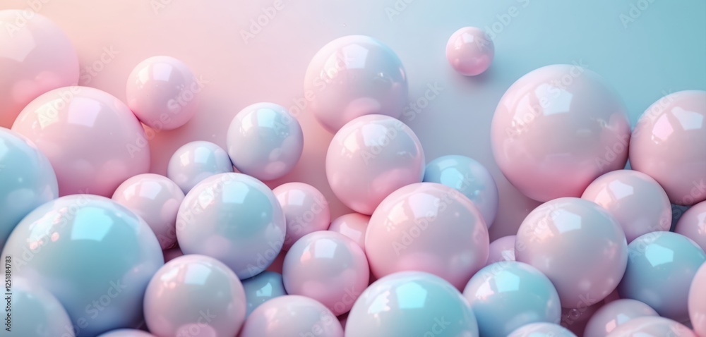 Pastel spheres of various sizes create modern abstract. Iridescent bubbles render glossy surface for graphic art projects. Decoration concept presents trendy design ideal for creative wallpaper Pastel spheres of various sizes create modern abstract. Iridescent bubbles render glossy surface for graphic art projects. Decoration concept presents trendy design ideal for creative wallpaper
