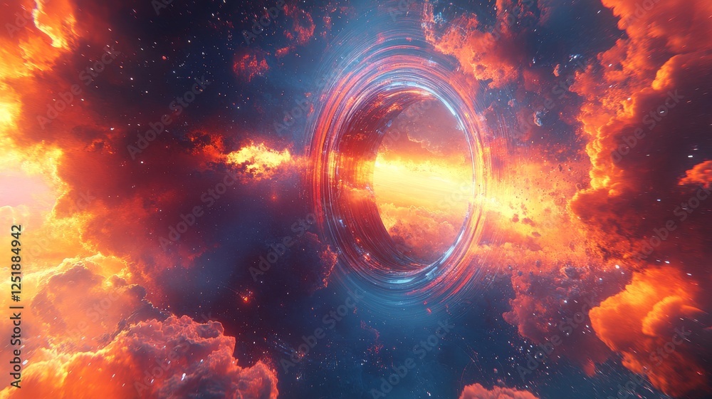 Obraz premium Fascinating View of a Space Telescope Orbiting Serenely in the Vastness of Space, Awe-Inspiring Exploration Beyond Earth