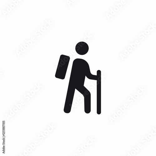 hiking sport icon sign vector