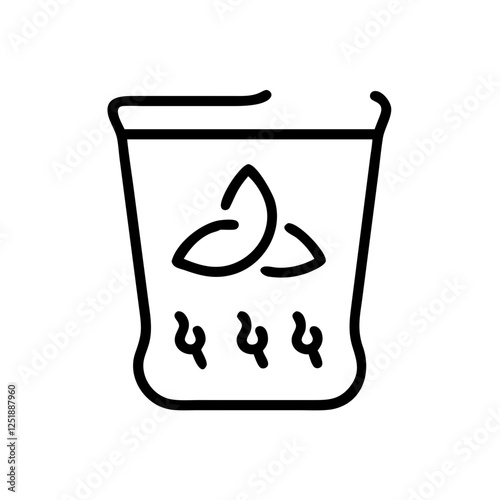 Biodegradable waste icon with decomposition symbol